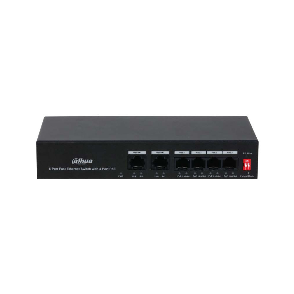 6-Port Fast Ethernet Switch with 4-Port PoE