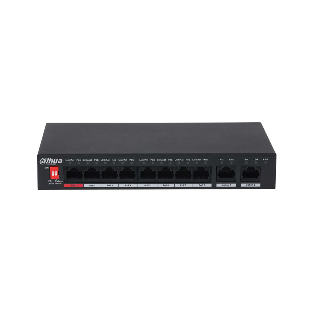 10-Port Unmanaged Desktop Switch with 8-Port PoE