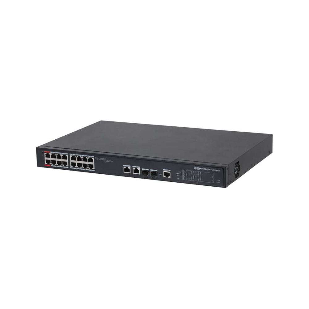 16-port 100 Mbps + 2-port Gigabit Managed PoE Switch