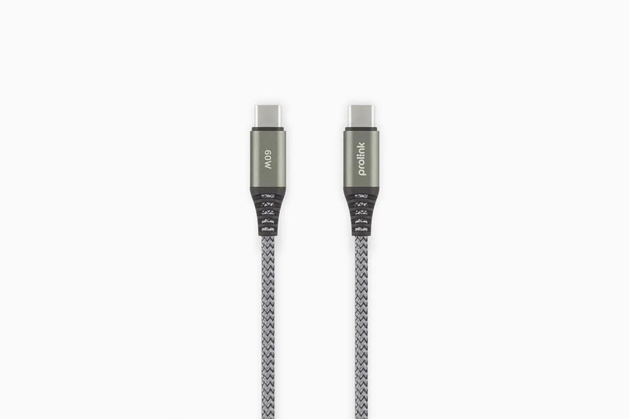 PROLINK FAST CHARGE CABLE 60W USB C TO C 480 MBPS DATA