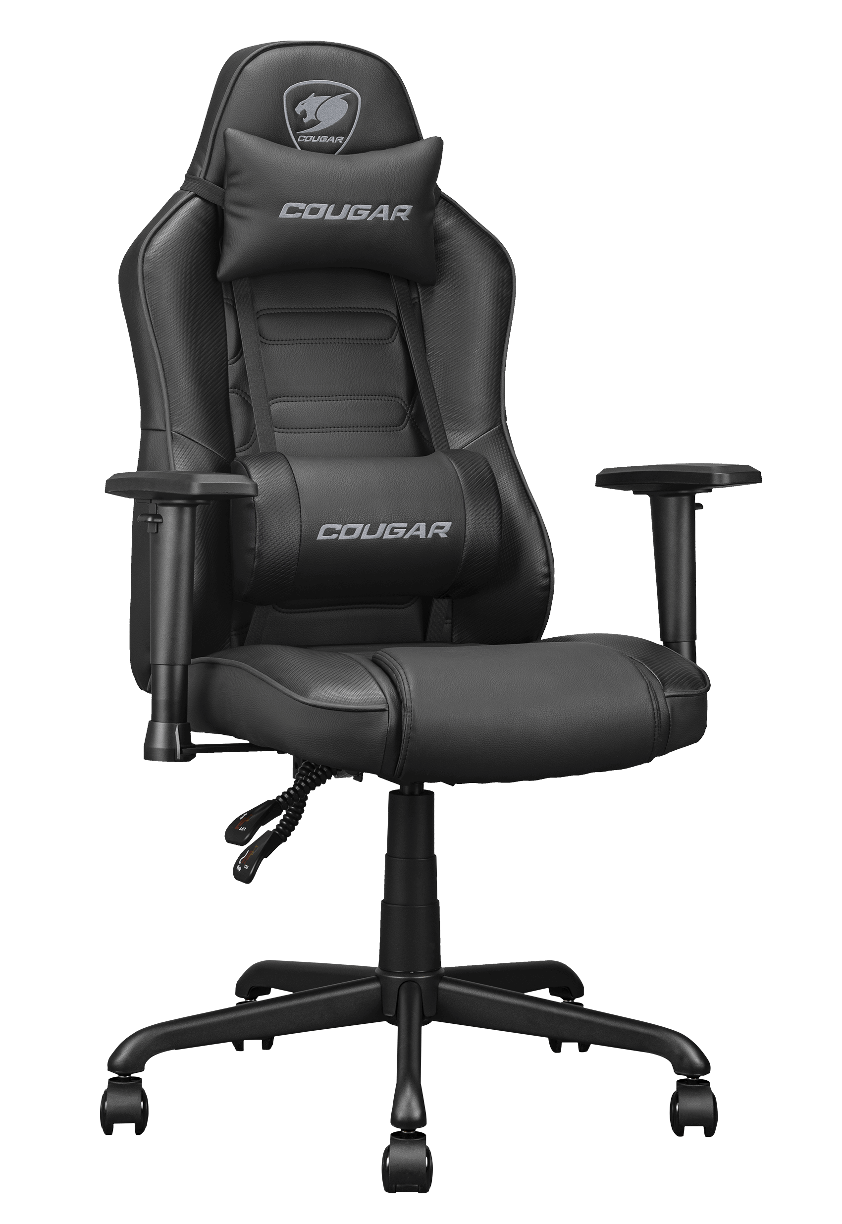 COUGAR Fusion S Black, Gaming Chair, Black ergonomics and gaming-style Reclining 2 Direction Adjustable armrest